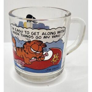 McDonalds‎ Garfield Glass Mug Vintage